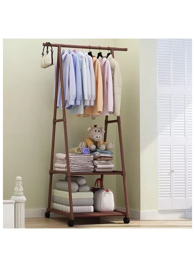 Multi Function Triangle Floor Standing Hanging Clothes Rack With Wheels For bedroom LivingRoom