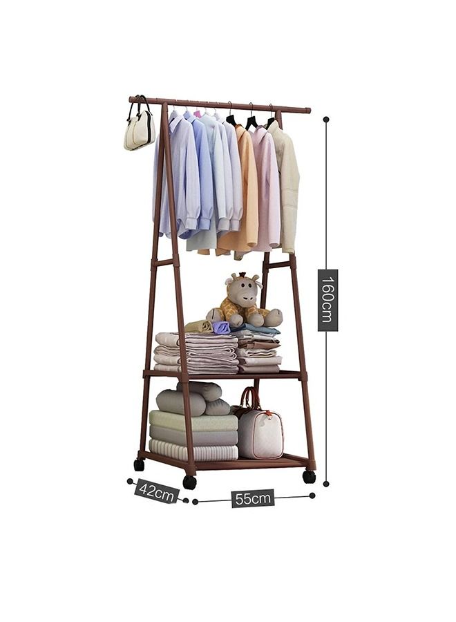 Multi Function Triangle Floor Standing Hanging Clothes Rack With Wheels For bedroom LivingRoom