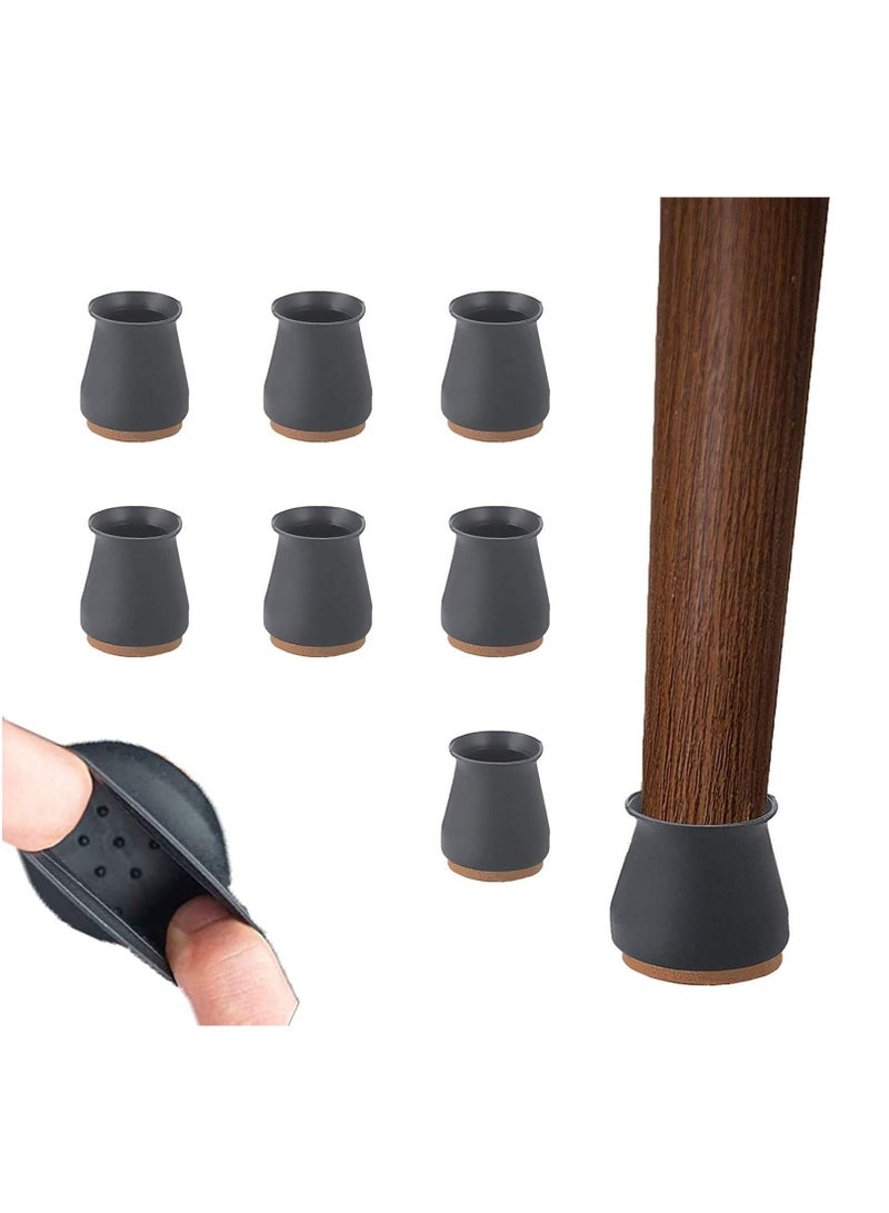Silicone Chair Legs Floor Protectors Cover, Furniture Silicon Protection Cover with Felt Pad FIT 0.7 inch to 1.1 inch