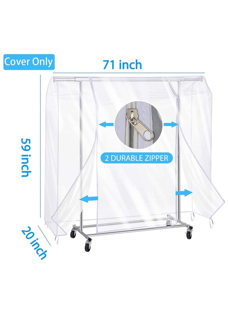 Garment Rack Cover, Transparent PEVA Clothing Rack Cover, Clear Clothes dustproof Waterproof Cover