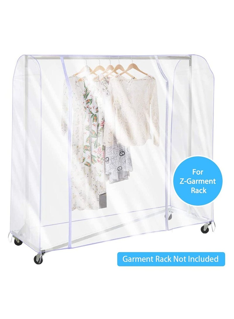 Garment Rack Cover, Transparent PEVA Clothing Rack Cover, Clear Clothes dustproof Waterproof Cover