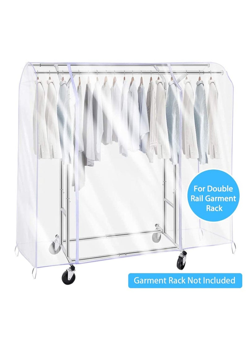 Garment Rack Cover, Transparent PEVA Clothing Rack Cover, Clear Clothes dustproof Waterproof Cover