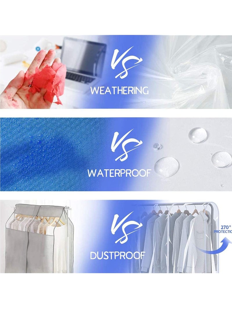 Garment Rack Cover, Transparent PEVA Clothing Rack Cover, Clear Clothes dustproof Waterproof Cover