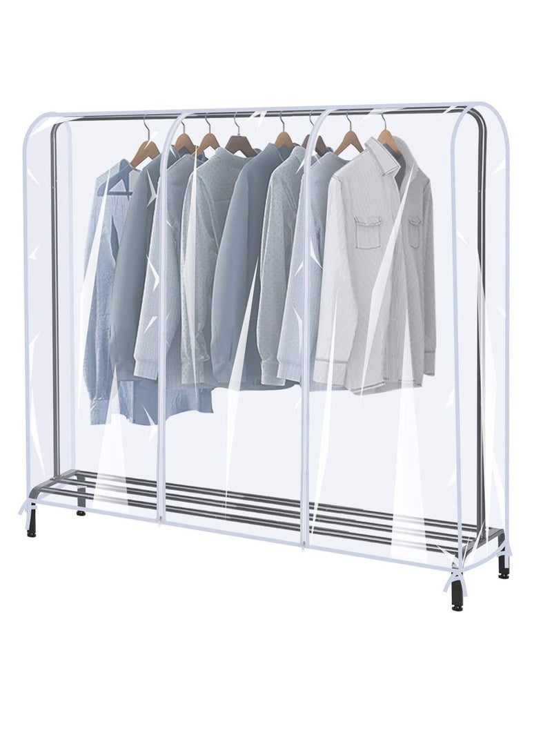 Garment Rack Cover, Transparent PEVA Clothing Rack Cover, Clear Clothes dustproof Waterproof Cover