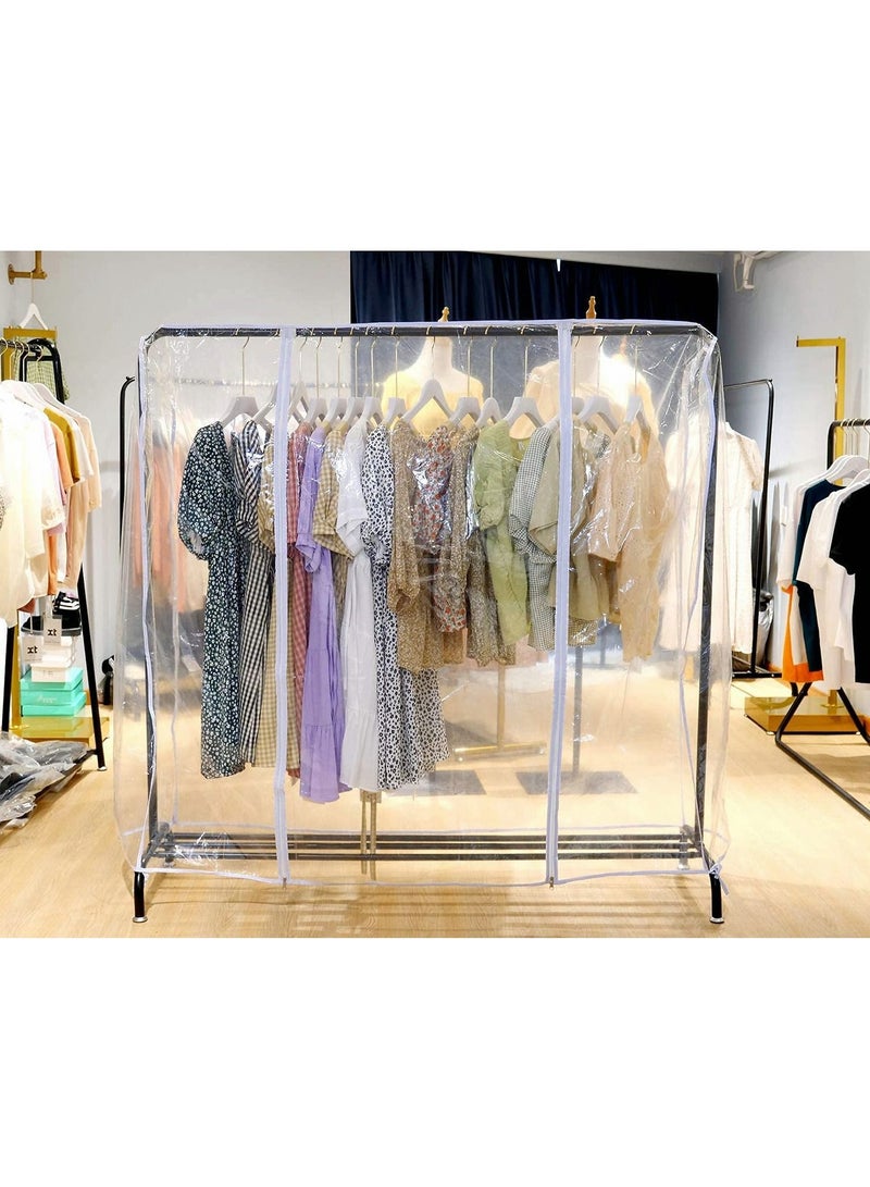 Garment Rack Cover, Transparent PEVA Clothing Rack Cover, Clear Clothes dustproof Waterproof Cover