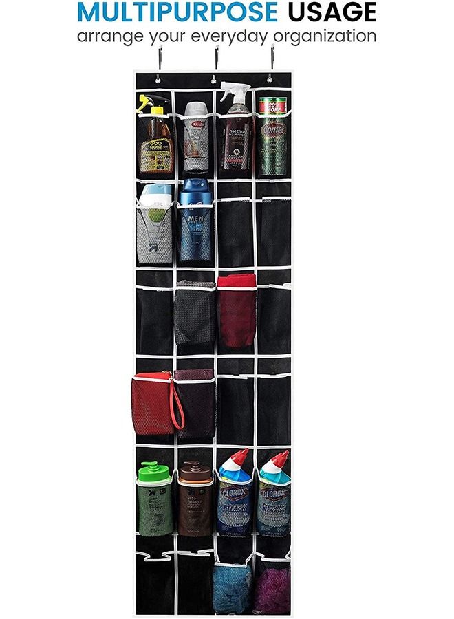 Zober Over the Door Shoe Organizer - 24 Breathable Pockets, Hanging Shoe Holder for Maximizing Shoe Storage, Accessories, Toiletries, Laundry Items. 64in x 18in