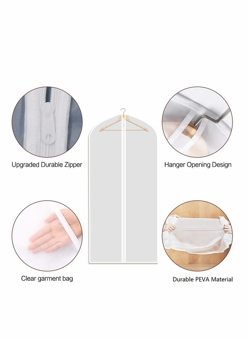 Garment Bags with Zipper, Garment Cover, 8 Pack Clear Garment Bags, Hanging Garment Bag, Dress Garment Bags for Closet Storage or Travel, Breathable Garment Covers 24'' x 43''/ 50''