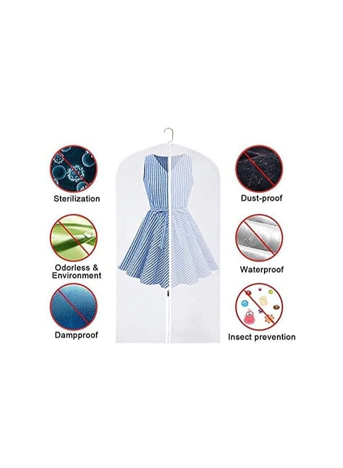 Garment Bags with Zipper, Garment Cover, 8 Pack Clear Garment Bags, Hanging Garment Bag, Dress Garment Bags for Closet Storage or Travel, Breathable Garment Covers 24'' x 43''/ 50''