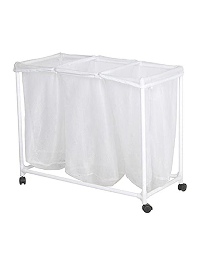 Triple Laundry Sorter Storage with Wheels