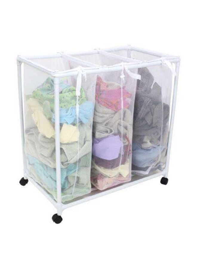 Triple Laundry Sorter Storage with Wheels