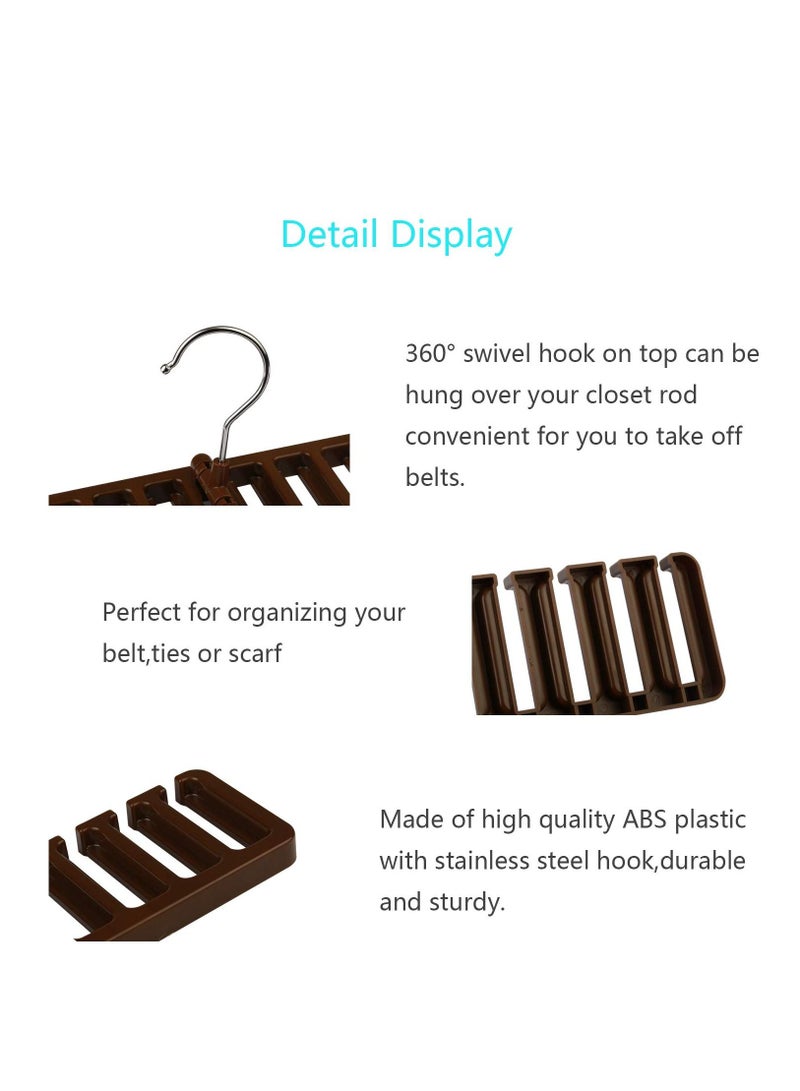 Belt Rack, 2pcs Belt Hanger Tie Holder Homeware Closet Organizer with Stainless Steel 360° Swivel Hook for Belts Ties Scarves