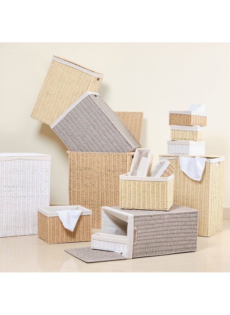 Homesmiths Extra Large Storage Baskets White With Liner 39 x 30 x 16.5 Cm