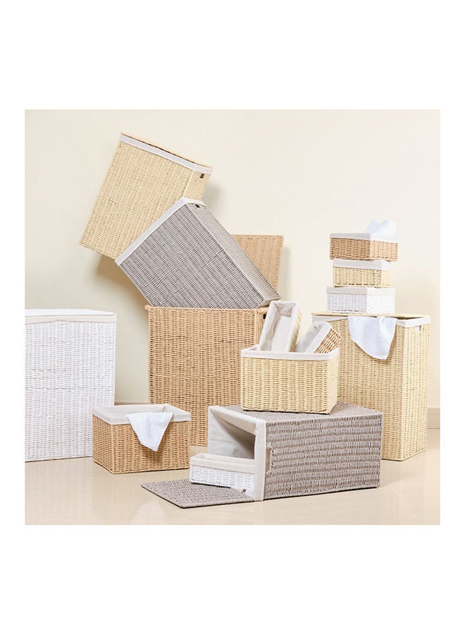 Homesmiths Extra Large Storage Baskets White With Liner 39 x 30 x 16.5 Cm