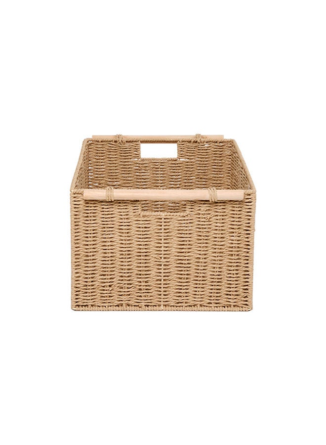 Homesmiths Large Storage Basket With Wooden Handle 47x35x24 cm