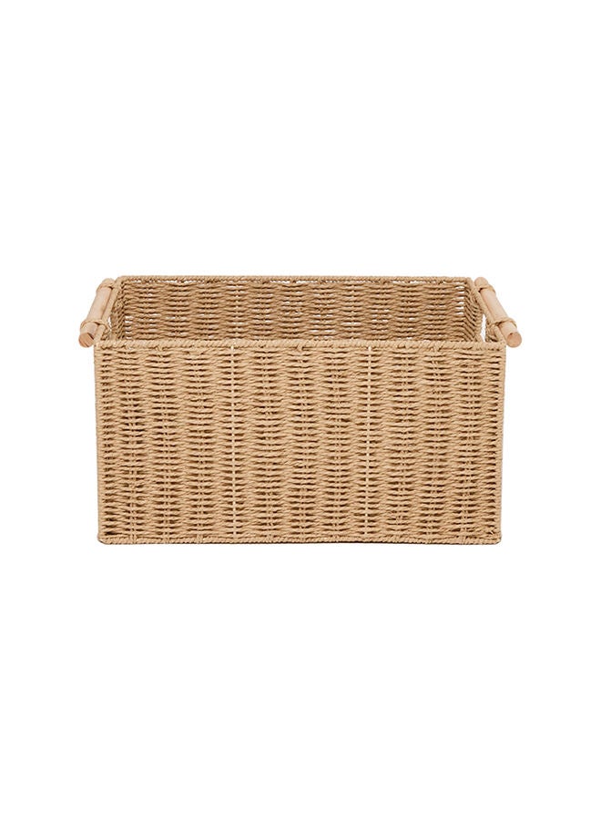 Homesmiths Large Storage Basket With Wooden Handle 47x35x24 cm