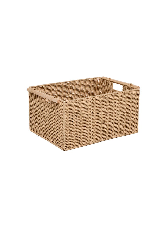 Homesmiths Large Storage Basket With Wooden Handle 47x35x24 cm