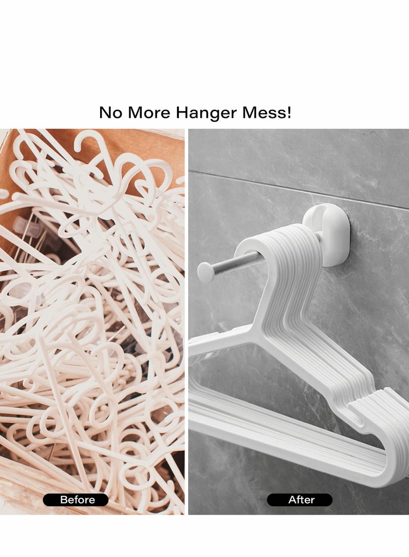 Hanger Stacker Clothes Hangers Storage Holder Set, 2PCS 304 Stainless Steel Organizer Stacker, Space Saving Caddy Stand for Closet Laundry Room