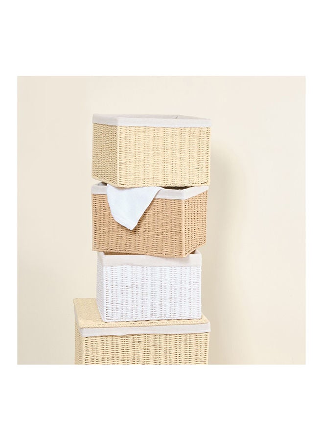 Homesmiths Storage Basket White With Liner  25.4x30.5 x20.3 Cm