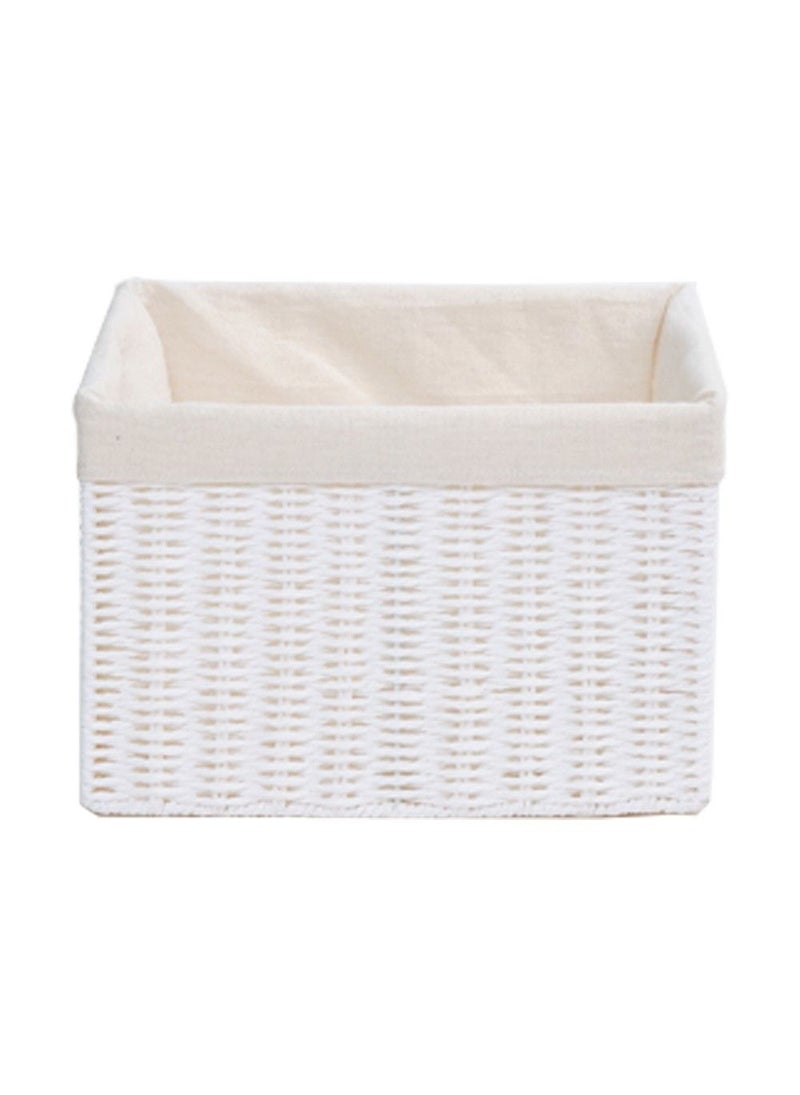 Homesmiths Storage Basket White With Liner  25.4x30.5 x20.3 Cm