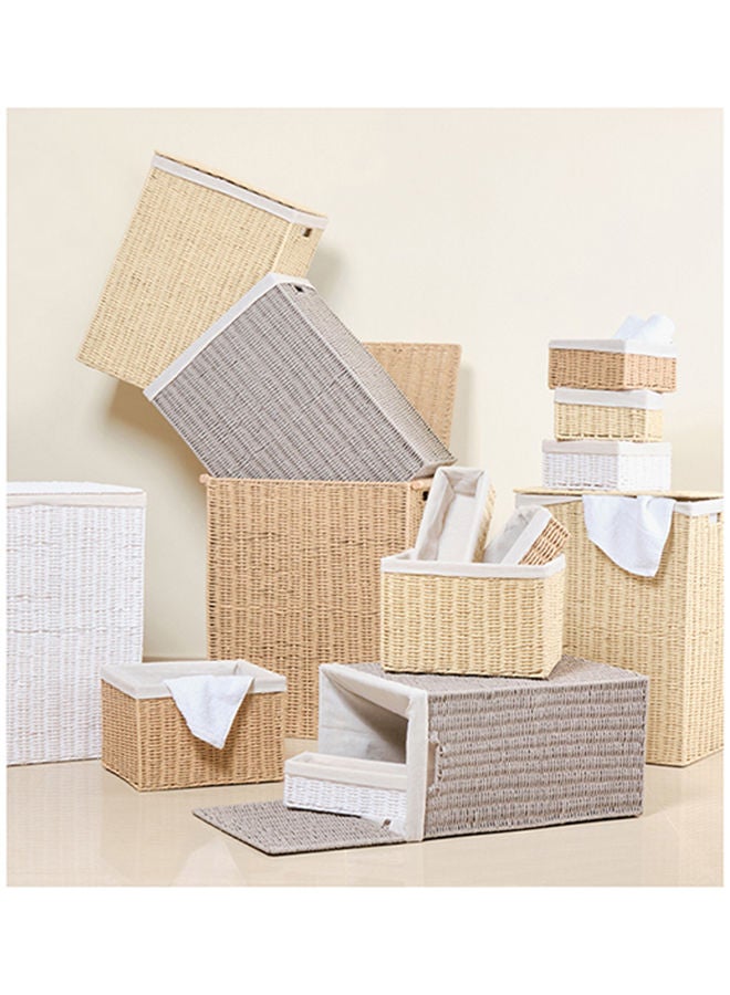 Homesmiths Storage Basket White With Liner  25.4x30.5 x20.3 Cm