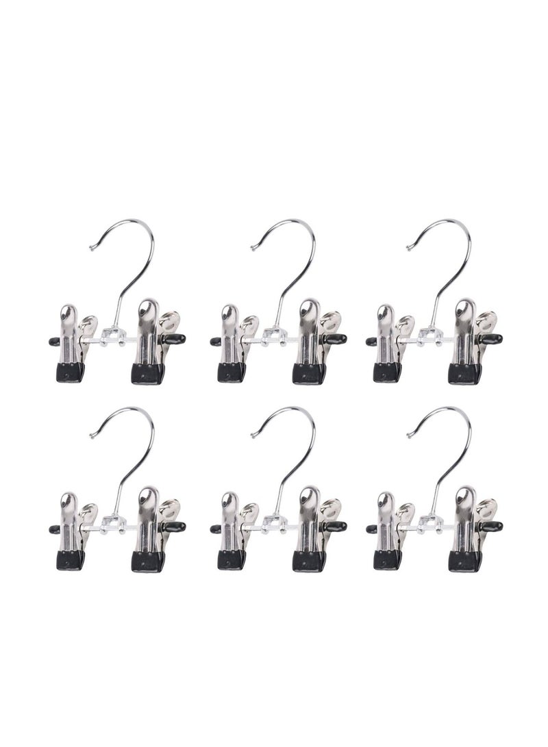 Double Adjustable Clips Boots Hangers, Shoe Rack Pet Baby Pants Folder, Multi Functional Travel Portable Space Saving Boots Socks Bags Hanging Clips Boot Holder Boot Organizer (6 Pcs)
