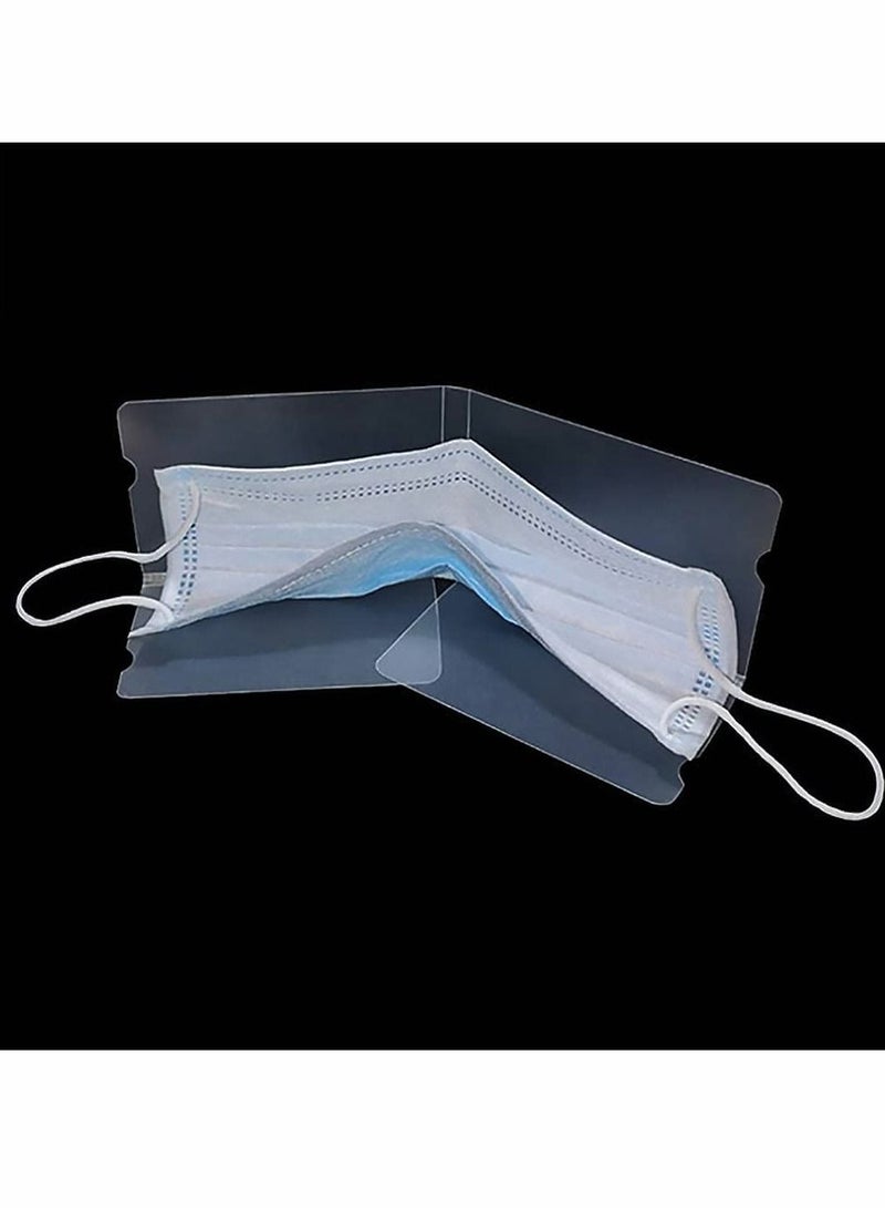 20 Pieces Of Mask Storage Clips, Plastic Storage Clips, Portable Storage Clips, Reusable Storage Earrings With Folding Storage Bags, 9.2 x 6.2 Cm (Transparent)