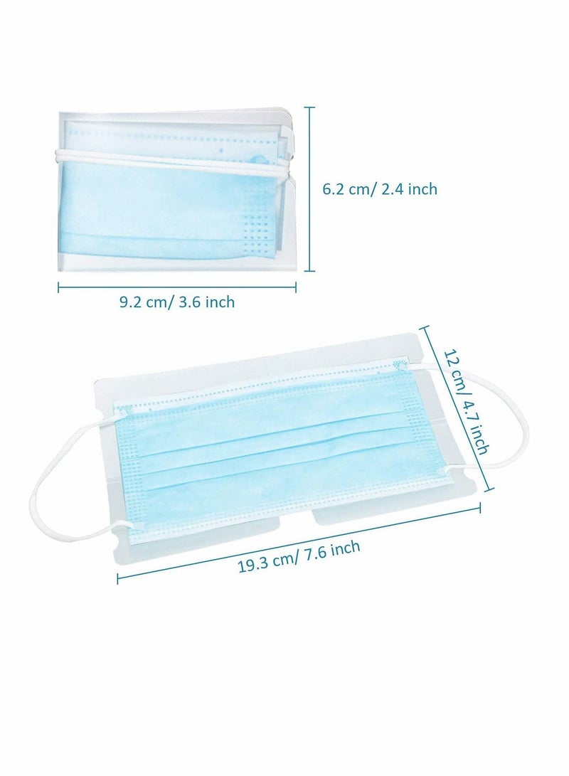 20 Pieces Of Mask Storage Clips, Plastic Storage Clips, Portable Storage Clips, Reusable Storage Earrings With Folding Storage Bags, 9.2 x 6.2 Cm (Transparent)