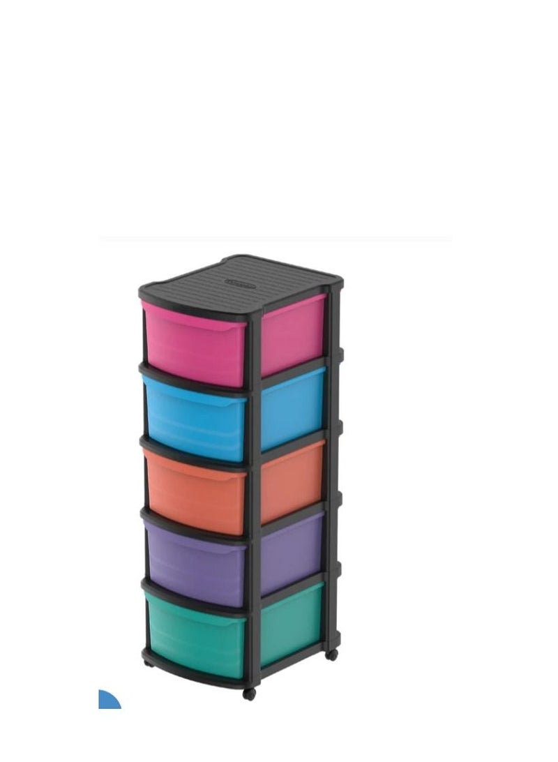 5 TIERS MULTIPURPOSE STORAGE CABINET WITH WHEELS