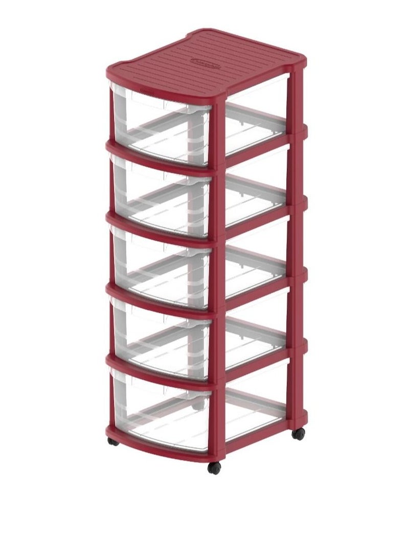 5 TIERS MULTIPURPOSE STORAGE CABINET WITH WHEELS