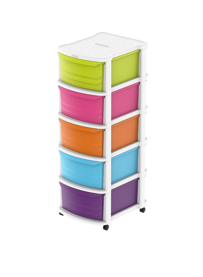 5 TIERS MULTIPURPOSE STORAGE CABINET WITH WHEELS