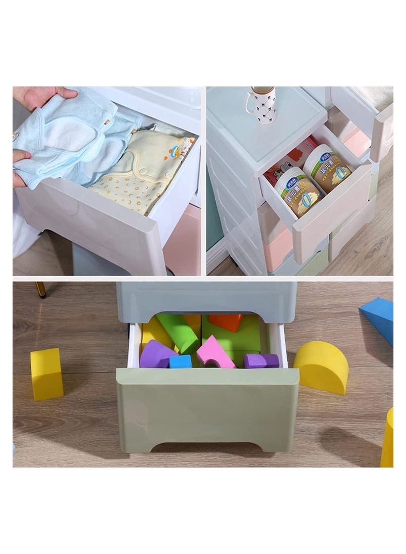 Plastic Cabinet 5 Drawers Storage Dresser,Small Closet Drawers Organizer for Clothes,Toys,Bedroom,kitchen