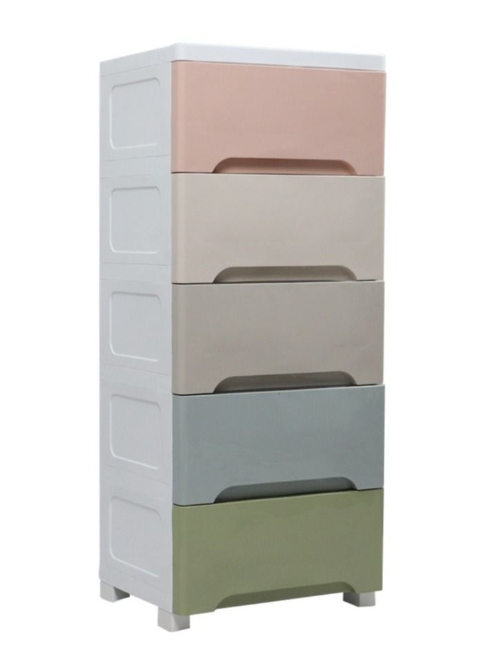 Plastic Cabinet 5 Drawers Storage Dresser,Small Closet Drawers Organizer for Clothes,Toys,Bedroom,kitchen