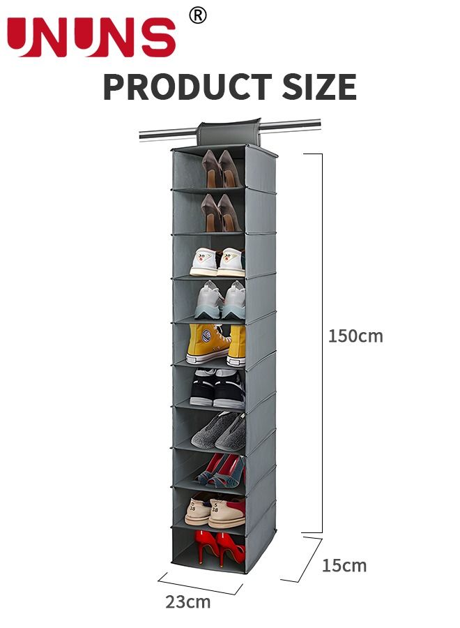 Hanging Closet Organizer and Storage Shelves,Organizer Rack 10 Shelf Wardrobe Clothes Organizer Closet Shelf, Storage Organizer