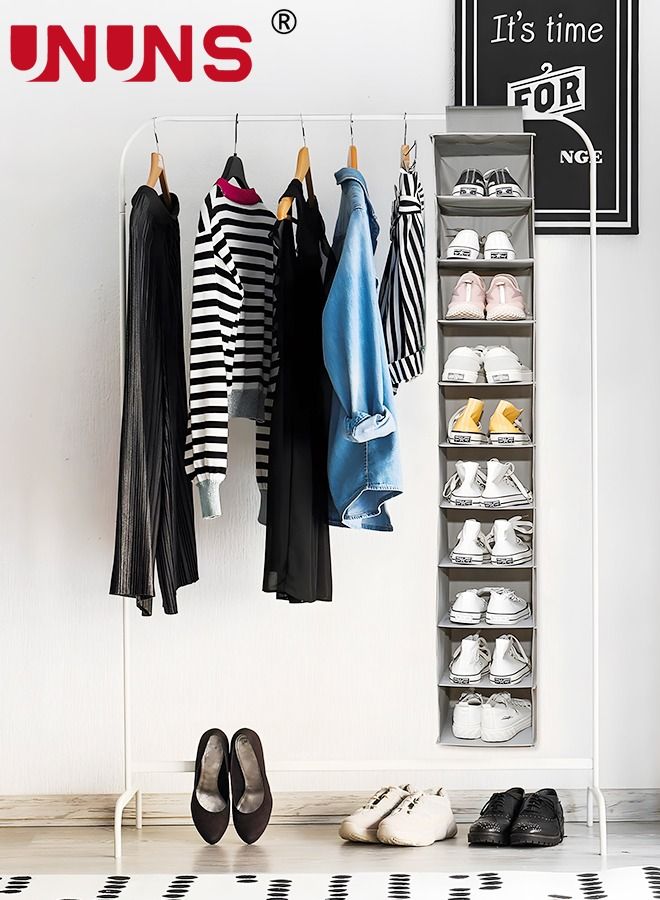 Hanging Closet Organizer and Storage Shelves,Organizer Rack 10 Shelf Wardrobe Clothes Organizer Closet Shelf, Storage Organizer