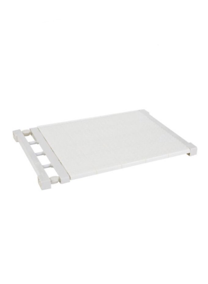 1 PCS Wall Mounted adjustable space rack additional wardrobe storage retractable shelf expandable shelf tension adjustable organizer space saving closed storage White Color (Racks Space Saving)