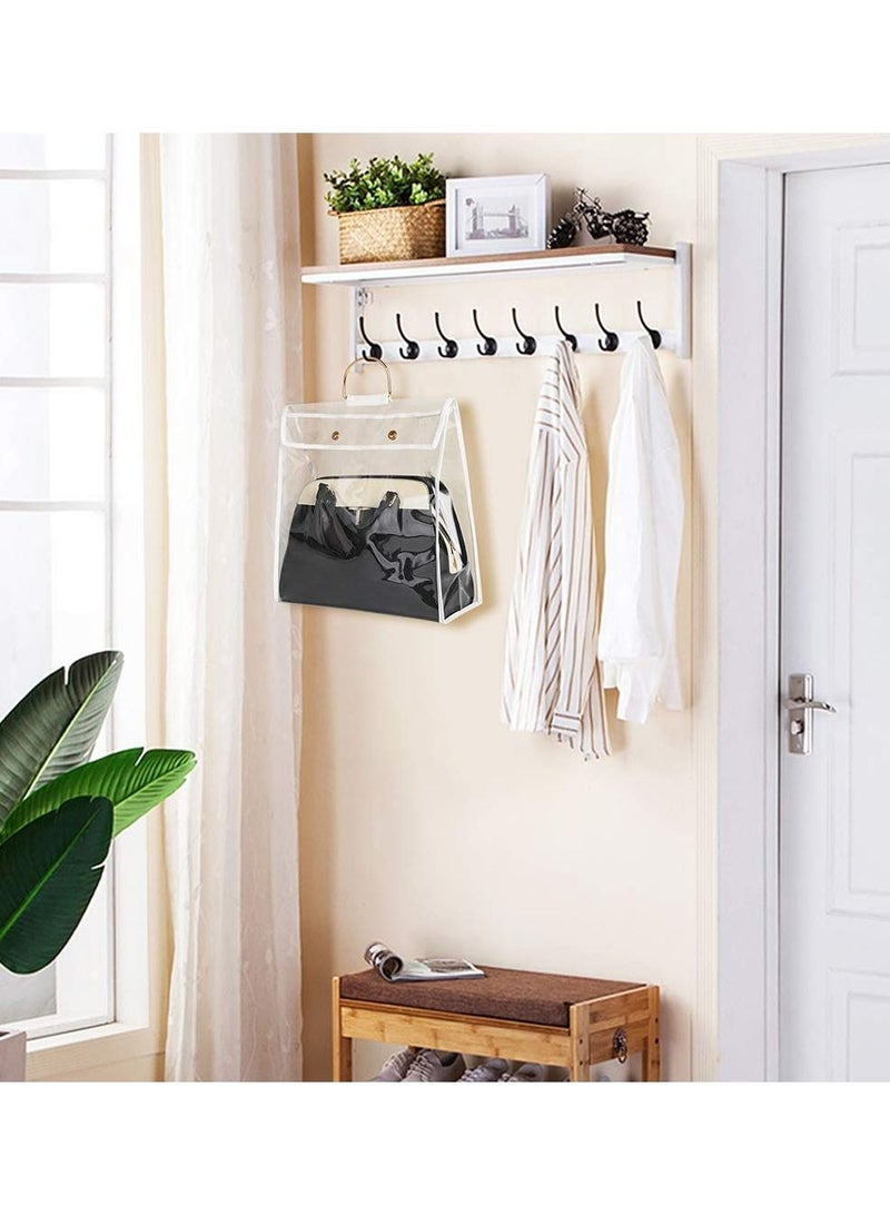 Purse Storage Bag organization for Hanging Closet with Zipper and Handle Handbag Organizer Dust Cover Anti-dust (S&M&L, White 3PCS)