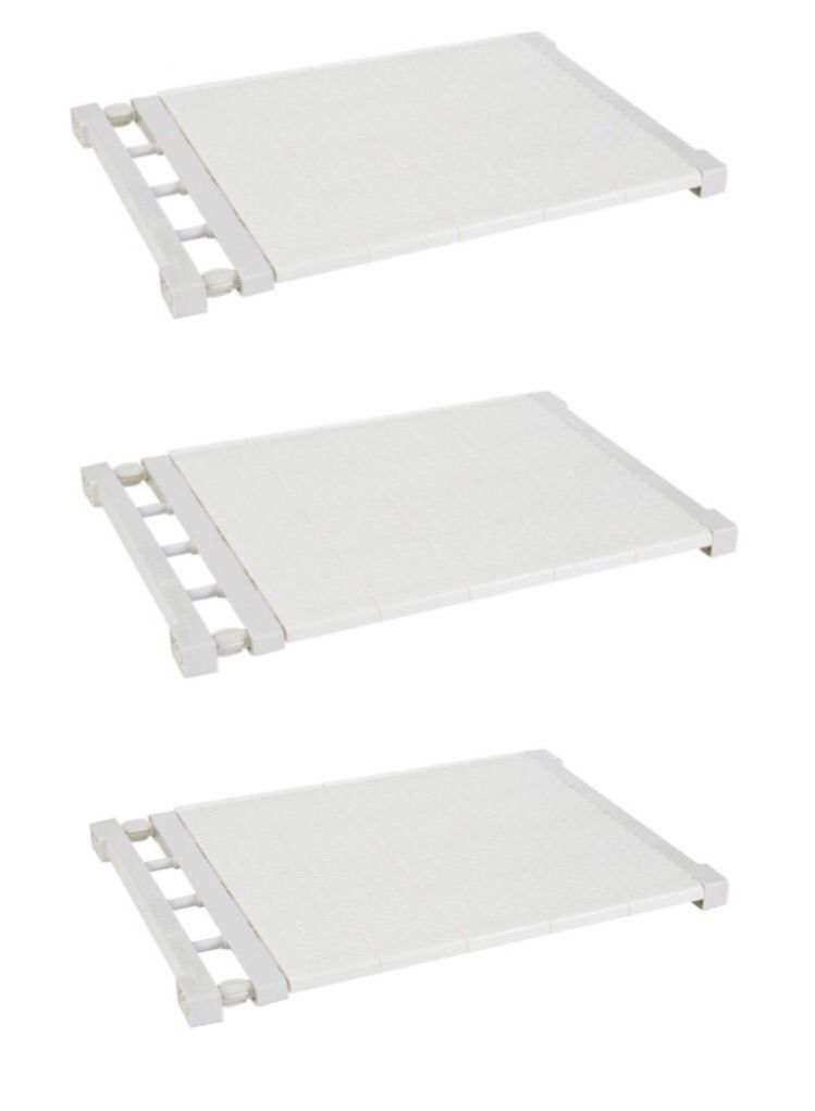 3 PCS Wall Mounted adjustable space rack additional wardrobe storage retractable shelf expandable shelf tension adjustable organizer space saving closed storage White Color Racks Space Saving