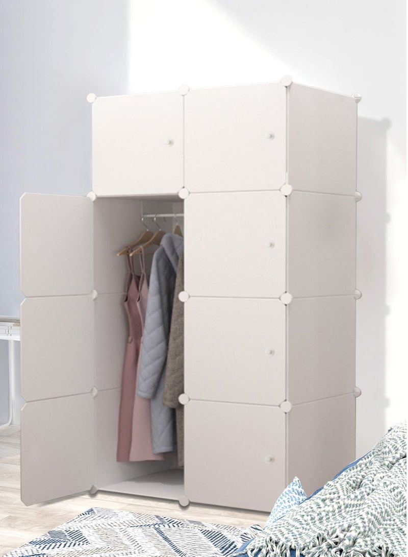 8-Cube Storage Cabinet Closet Portable Wardrobe Combination Armoire For Space Saving