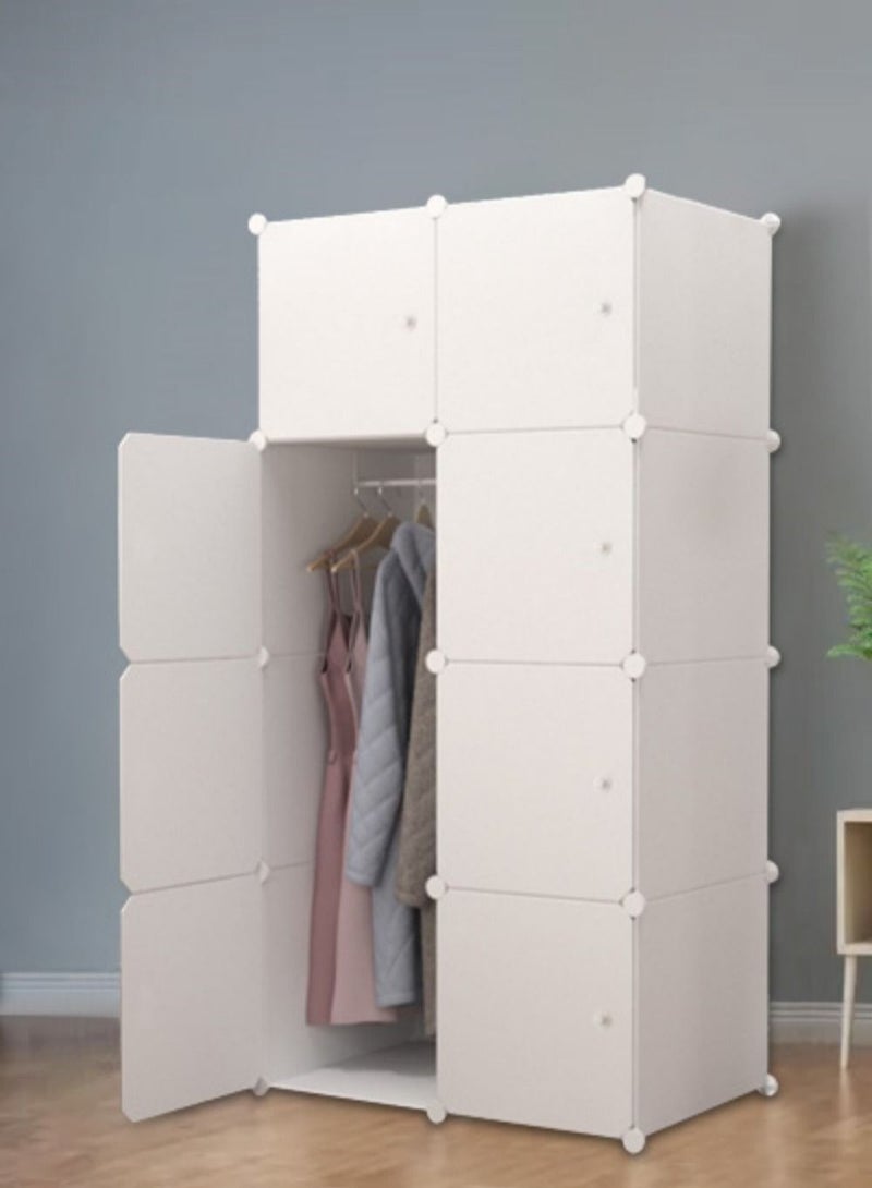 8-Cube Storage Cabinet Closet Portable Wardrobe Combination Armoire For Space Saving