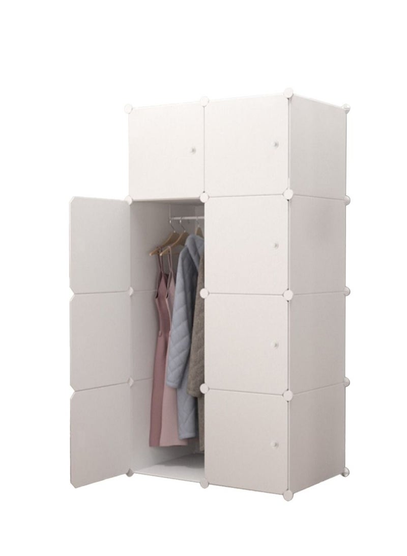 8-Cube Storage Cabinet Closet Portable Wardrobe Combination Armoire For Space Saving