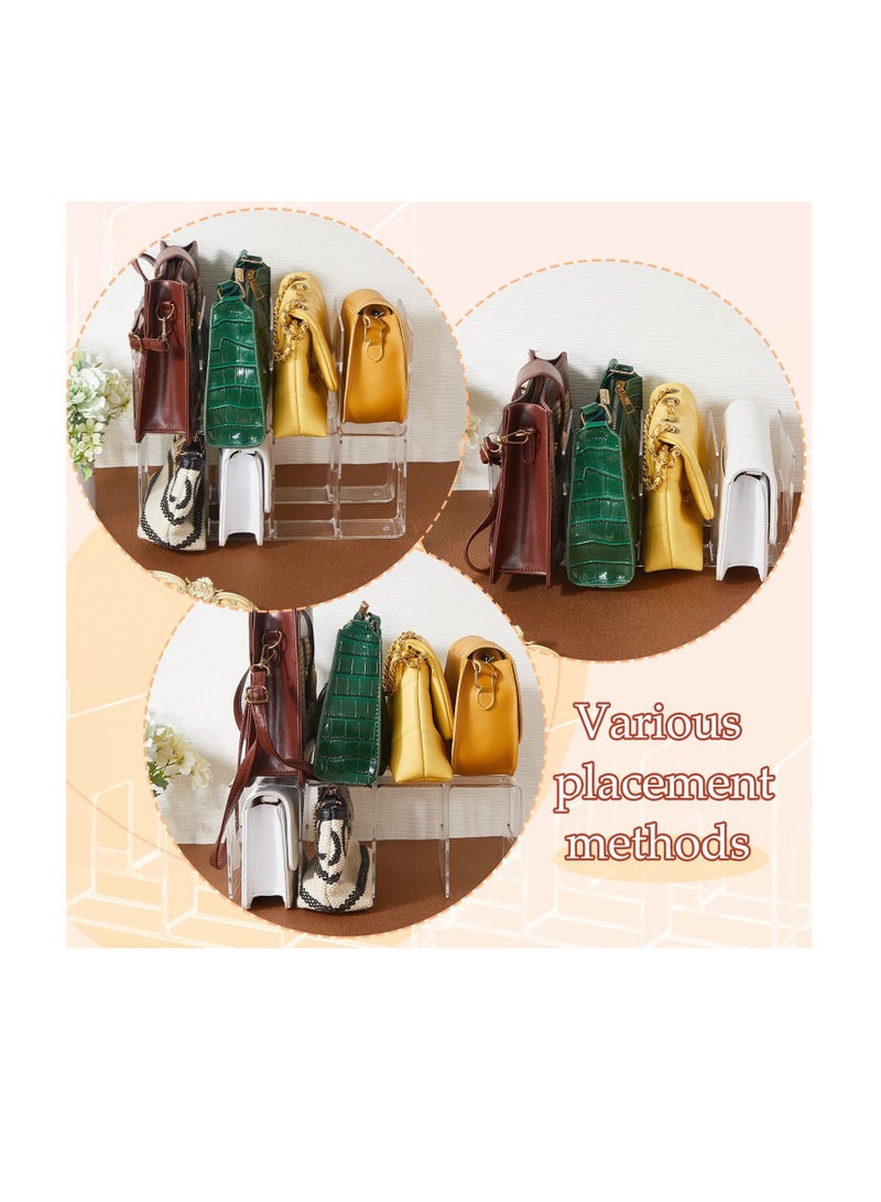 2 Pcs Plastic Divided Purse Organizer, 13 x 6 x 5 Inches Clear Handbag Storage Organizer, Desk File Sorter Stand Holder, Suitable for Closets, Bedrooms, Dressers Desk File