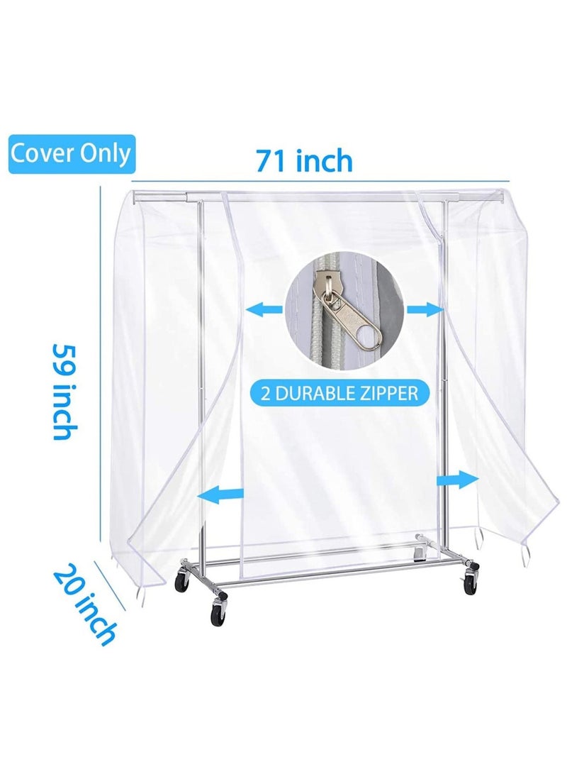 Garment Rack Cover, Transparent PEVA Clothing Rack Cover, Clear Clothes dustproof Waterproof Cover