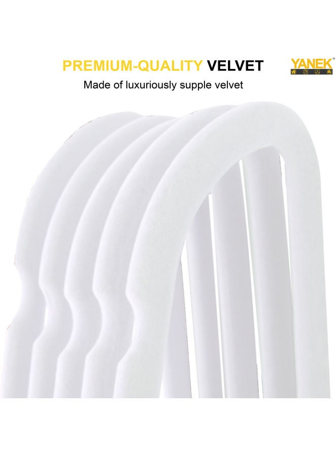 100-Piece Non-Slip Velvet Cloth Hanger Set White