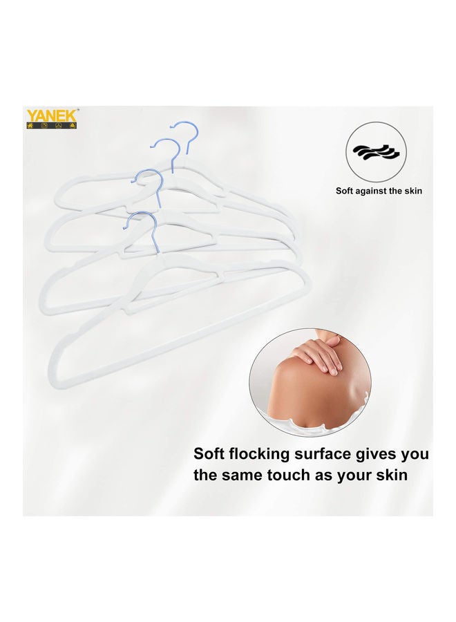 100-Piece Non-Slip Velvet Cloth Hanger Set White