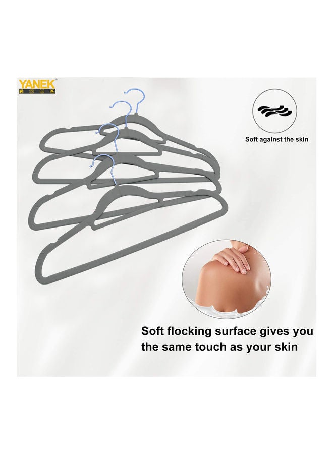 30-Piece Non-Slip Velvet Cloth Hanger Set Grey