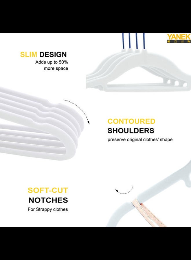 30-Piece Non-Slip Velvet Cloth Hanger Set White