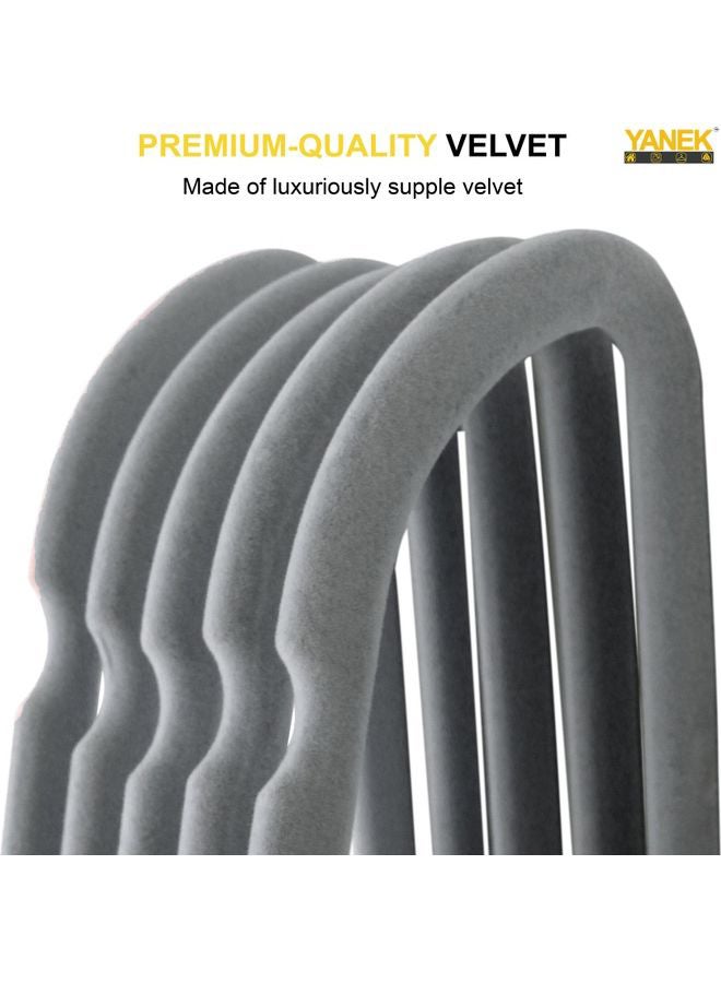 100-Piece Non-Slip Velvet Cloth Hanger Set Grey