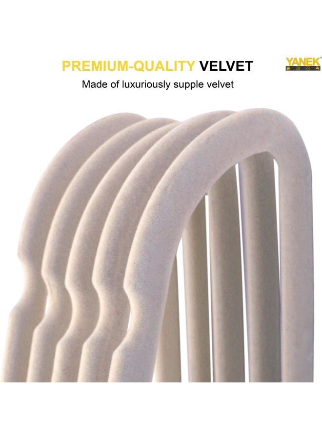 50-Piece Non-Slip Velvet Cloth Hanger Set Beige