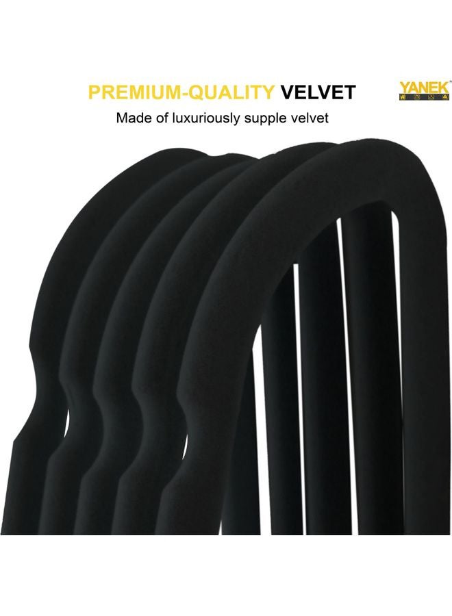 50-Piece Non-Slip Velvet Cloth Hanger Set Black