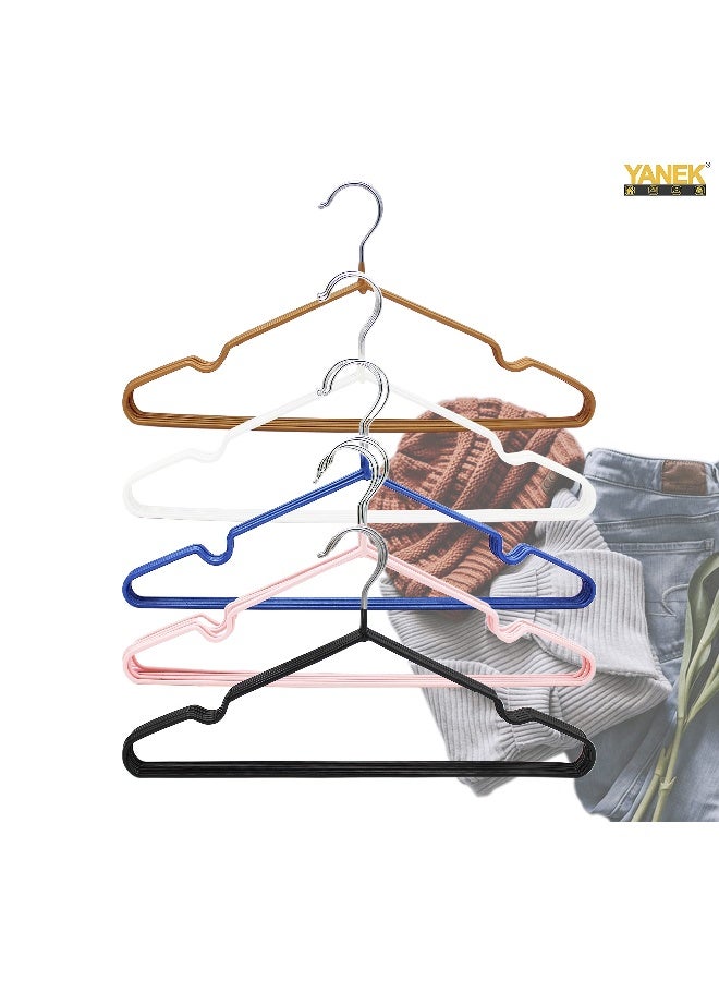 Metal Hangers For Shirt Coat Trousers Strong Anti Slip And Space Saving Rubber Coated 40 Cm Pink 50 Blue 40cm